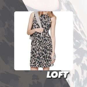EUC Loft Animal Print Sheath Dress
